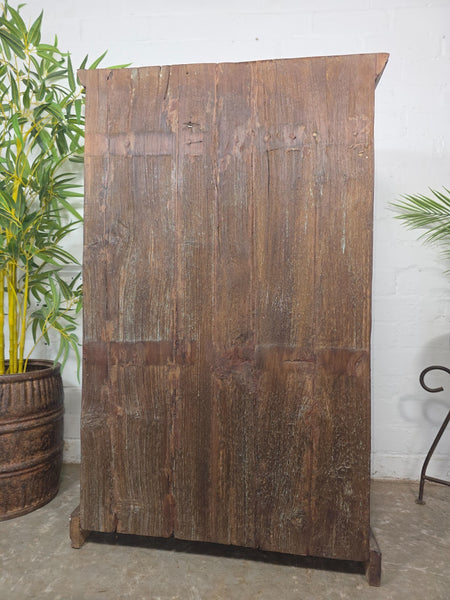 Vintage Reclaimed Indian Solid Wooden Kitchen Drinks Cabinet Cupboard Armoire