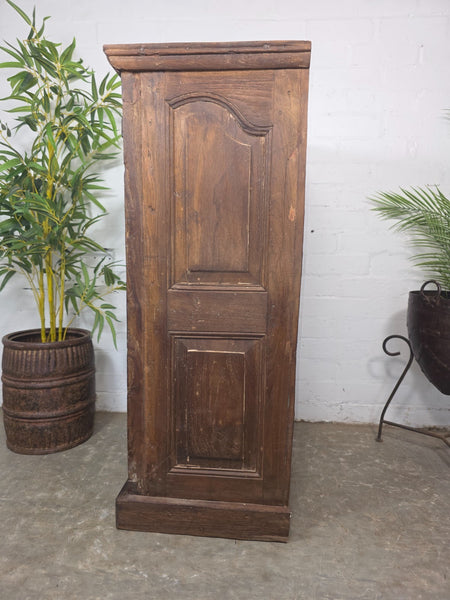 Vintage Reclaimed Indian Solid Wooden Kitchen Drinks Cabinet Cupboard Armoire
