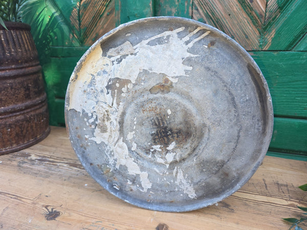 Vintage French European Galvanised Wash Tub Bucket Pot Garden Planter