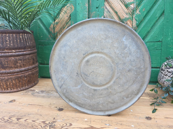 Vintage French European Galvanised Wash Tub Bucket Pot Garden Planter
