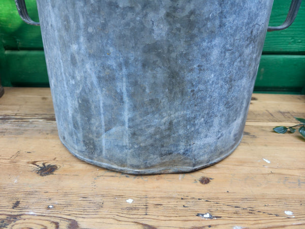 Vintage French European Galvanised Wash Tub Bucket Pot Garden Planter