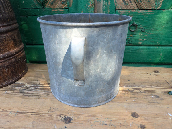 Vintage French European Galvanised Wash Tub Bucket Pot Garden Planter