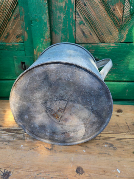 Vintage French European Galvanised Wash Tub Bucket Pot Garden Planter