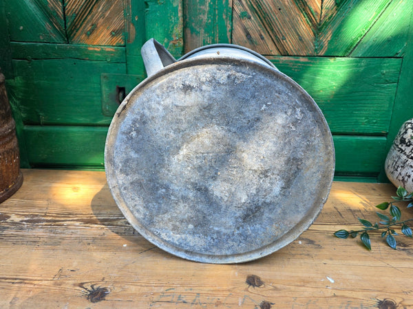 Vintage French European Galvanised Wash Tub Bucket Pot Garden Planter