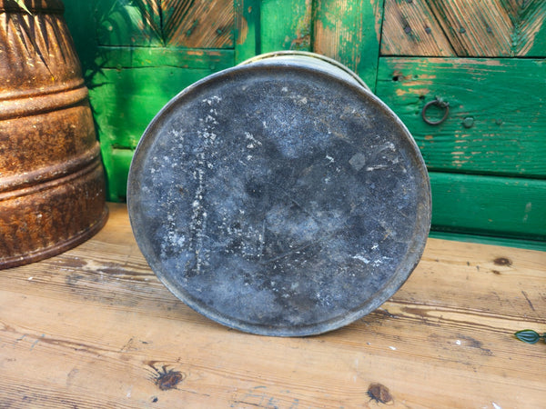 Vintage French European Galvanised Wash Tub Bucket Pot Garden Planter