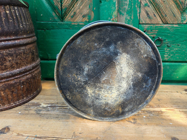 Vintage French European Galvanised Wash Tub Bucket Pot Garden Planter
