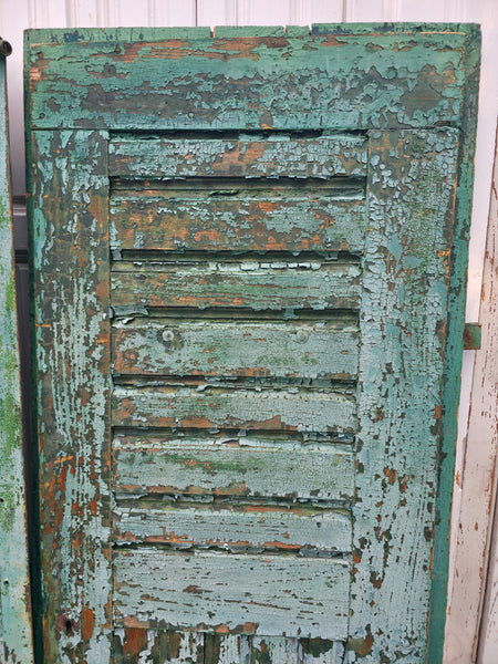 Antique 19th Century French Rustic Large Wooden Barn Chateau Shutters Doors