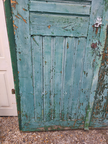Antique 19th Century French Rustic Large Wooden Barn Chateau Shutters Doors