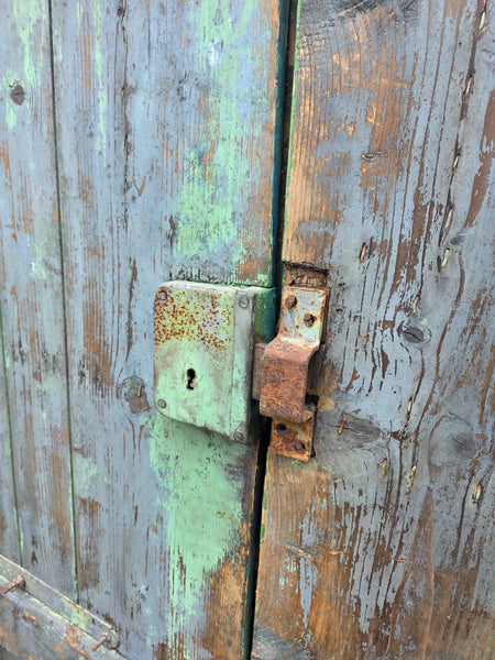 Antique 19th Century French Rustic Large Wooden Barn Chateau Shutters Doors