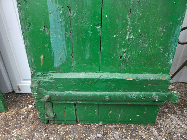 Antique 19th Century French Rustic Large Wooden Barn Chateau Shutters Doors