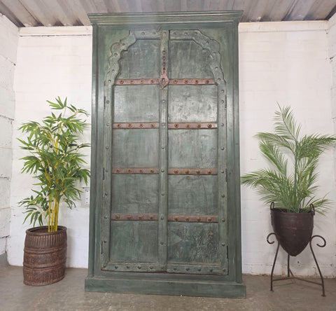 Vintage Reclaimed Indian Solid Wooden Kitchen Drinks Cabinet Cupboard Armoire