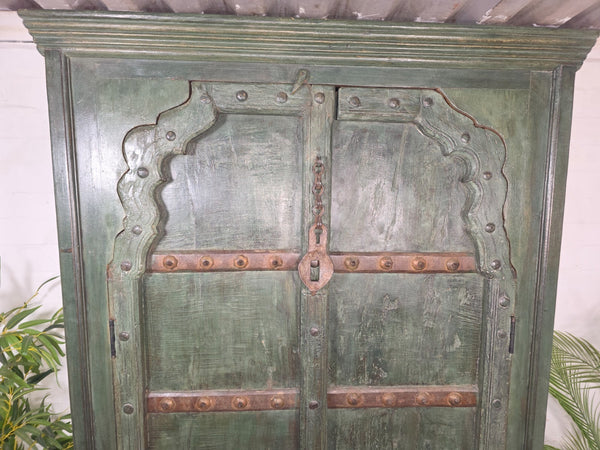 Vintage Reclaimed Indian Solid Wooden Kitchen Drinks Cabinet Cupboard Armoire