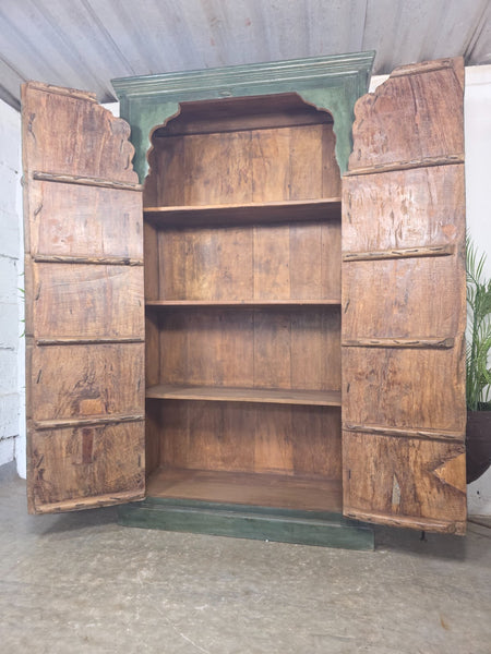 Vintage Reclaimed Indian Solid Wooden Kitchen Drinks Cabinet Cupboard Armoire