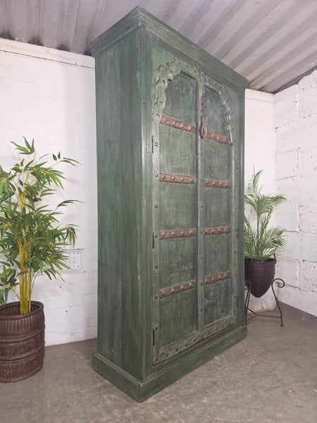 Vintage Reclaimed Indian Solid Wooden Kitchen Drinks Cabinet Cupboard Armoire