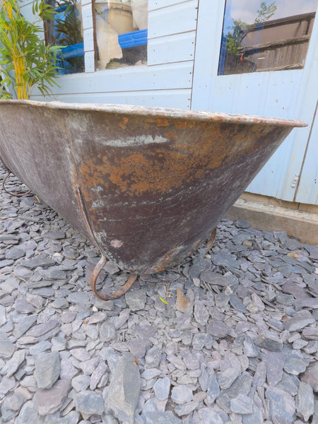 Large Vintage Hungarian Galvanised Tin Bath Tub Trough Garden Pond Herb Planter