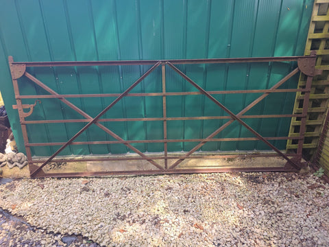 Antique Victorian Blacksmiths Estate Made Wrough Iron 9ft Farm Gate
