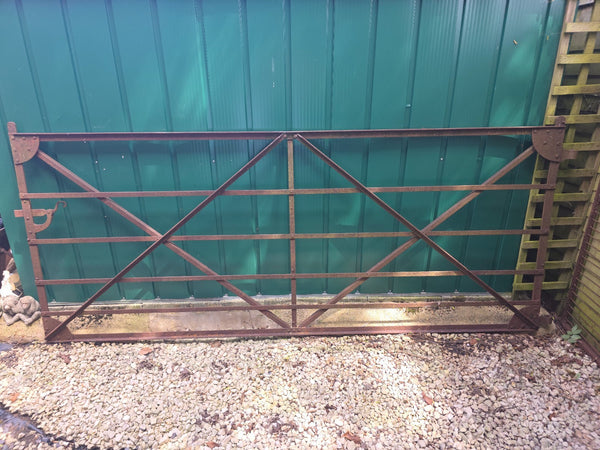 Antique Victorian Blacksmiths Estate Made Wrough Iron 9ft Farm Gate