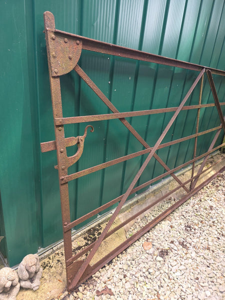 Antique Victorian Blacksmiths Estate Made Wrough Iron 9ft Farm Gate