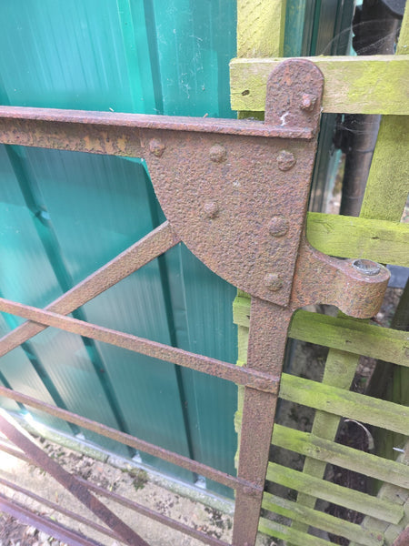 Antique Victorian Blacksmiths Estate Made Wrough Iron 9ft Farm Gate
