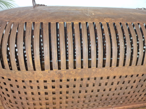 Large Rustic Reclaimed Indian Industrial Bird Chicken Cage Garden Light Shade