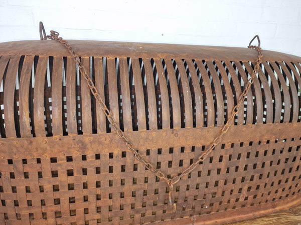 Large Rustic Reclaimed Indian Industrial Bird Chicken Cage Garden Light Shade