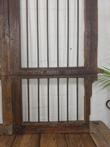 Old Pair Vintage Reclaimed Indian Wooden Iron Saloon Doors Shutters Garden Gates