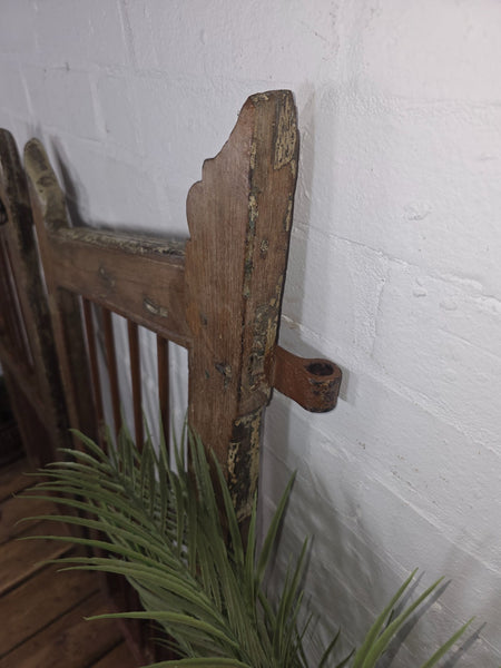 Old Pair Vintage Reclaimed Indian Wooden Iron Saloon Doors Shutters Garden Gates