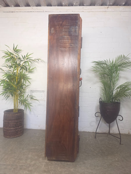 Vintage Antique Indian Solid Wooden Hand Carved Kitchen Cabinet Cupboard Armoire