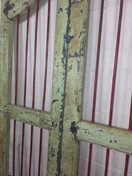Old Pair Vintage Reclaimed Indian Wooden Iron Saloon Doors Shutters Garden Gates