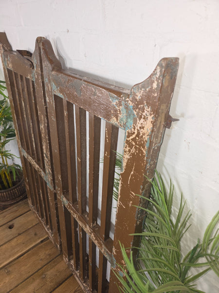 Old Pair Vintage Reclaimed Indian Wooden Iron Saloon Doors Shutters Garden Gates