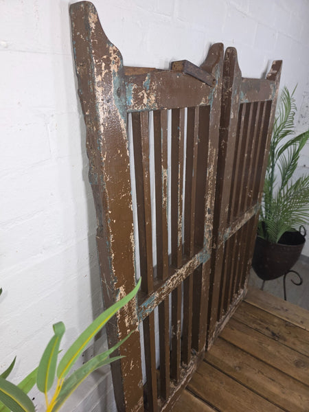 Old Pair Vintage Reclaimed Indian Wooden Iron Saloon Doors Shutters Garden Gates