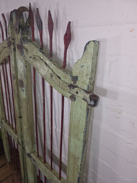 Old Pair Vintage Reclaimed Indian Wooden Iron Saloon Doors Shutters Garden Gates