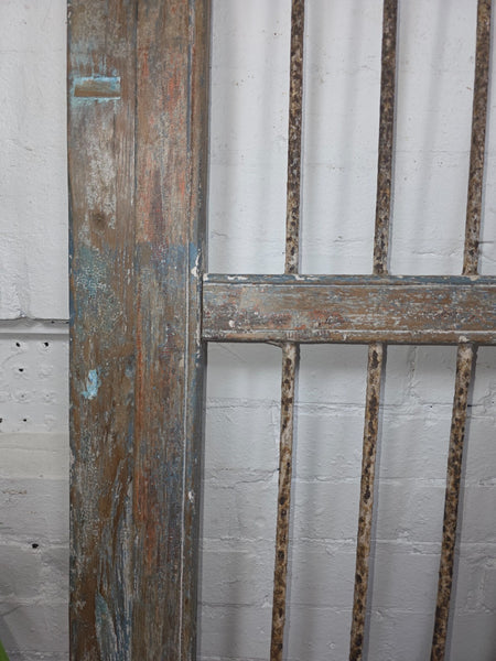 Old Pair Vintage Reclaimed Indian Wooden Iron Saloon Doors Shutters Garden Gates
