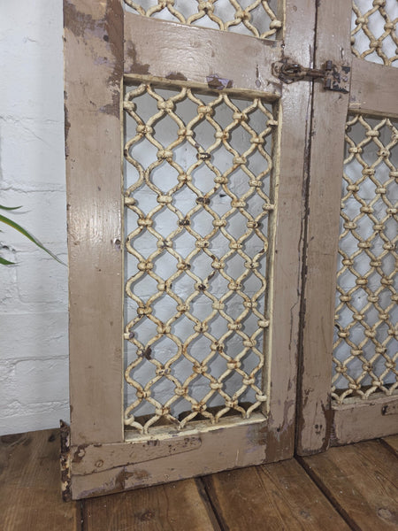 Old Pair Vintage Reclaimed Indian Wooden Iron Saloon Doors Shutters Garden Gates