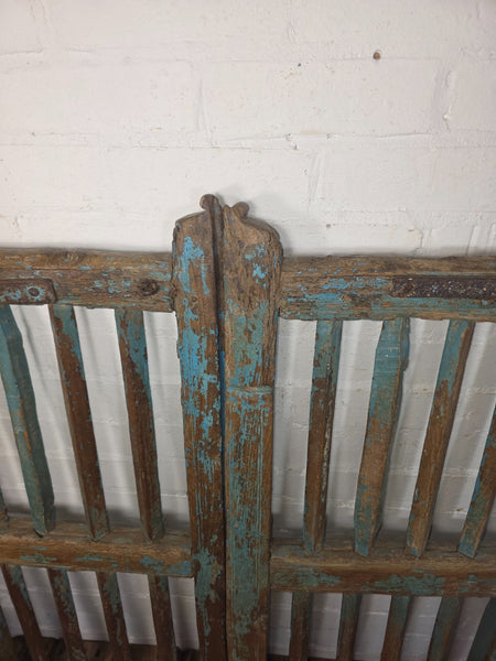 Old Pair Vintage Reclaimed Indian Wooden Iron Saloon Doors Shutters Garden Gates