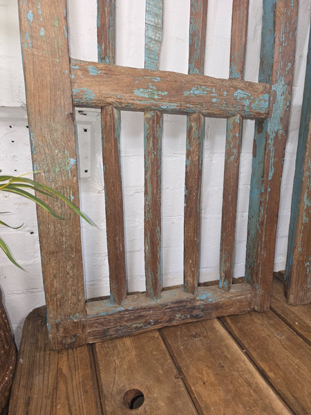 Old Pair Vintage Reclaimed Indian Wooden Iron Saloon Doors Shutters Garden Gates