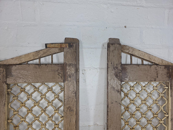 Old Pair Vintage Reclaimed Indian Wooden Iron Saloon Doors Shutters Garden Gates