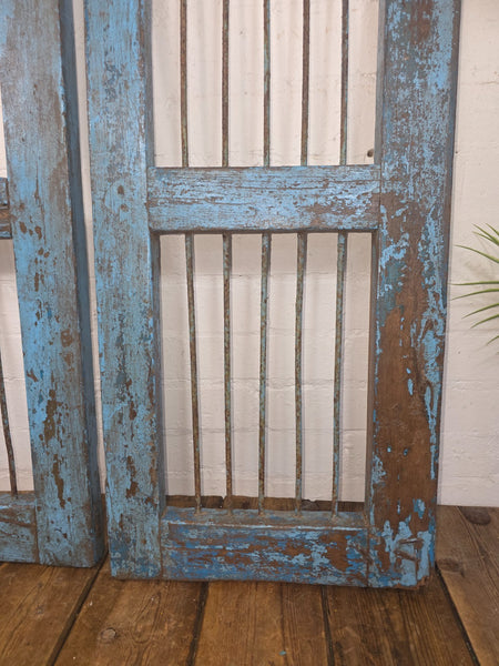 Old Pair Vintage Reclaimed Indian Wooden Iron Saloon Doors Shutters Garden Gates