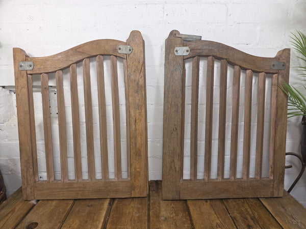 Old Pair Vintage Reclaimed Indian Wooden Iron Saloon Doors Shutters Garden Gates