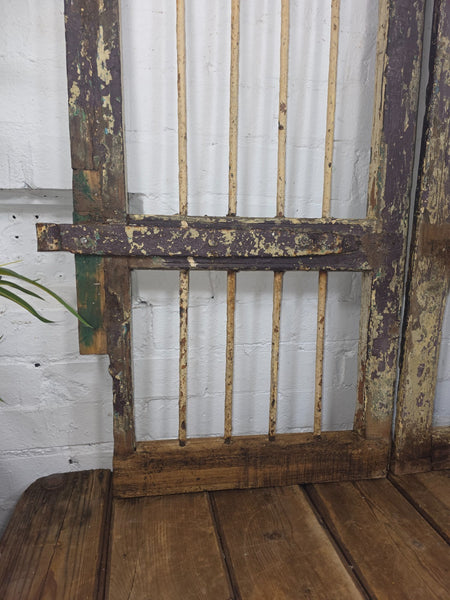 Old Pair Vintage Reclaimed Indian Wooden Iron Saloon Doors Shutters Garden Gates