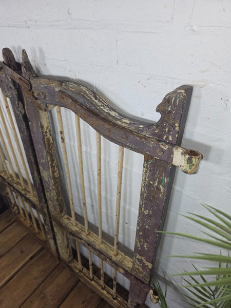 Old Pair Vintage Reclaimed Indian Wooden Iron Saloon Doors Shutters Garden Gates
