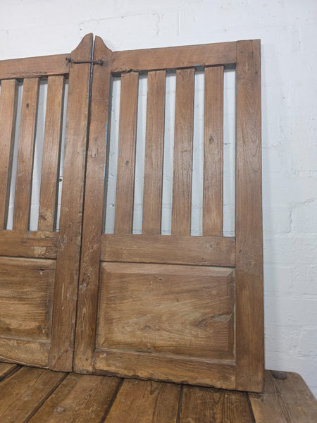 Old Pair Vintage Reclaimed Indian Wooden Iron Saloon Doors Shutters Garden Gates