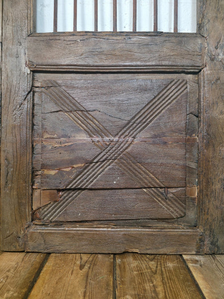 Old Pair Vintage Reclaimed Indian Wooden Iron Saloon Doors Shutters Garden Gates