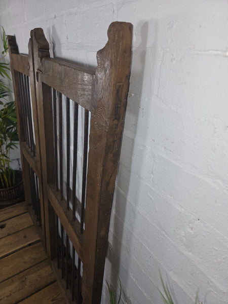 Old Pair Vintage Reclaimed Indian Wooden Iron Saloon Doors Shutters Garden Gates