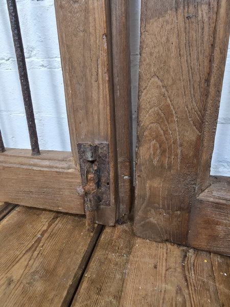 Old Pair Vintage Reclaimed Indian Wooden Iron Saloon Doors Shutters Garden Gates