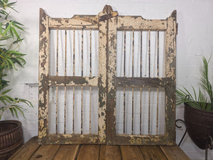 Old Pair Vintage Reclaimed Indian Wooden Iron Saloon Doors Shutters Garden Gates