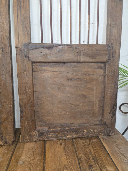 Old Pair Vintage Reclaimed Indian Wooden Iron Saloon Doors Shutters Garden Gates