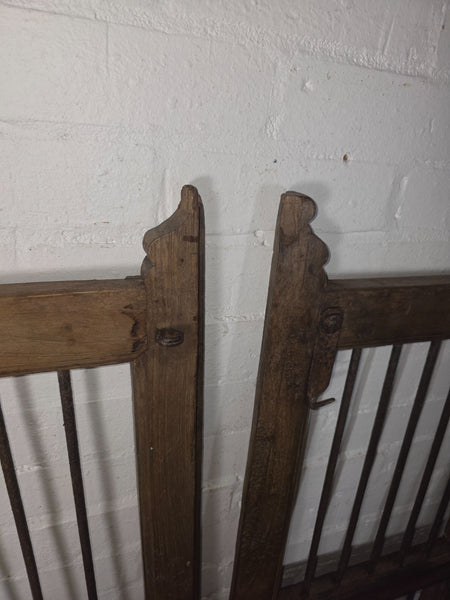 Old Pair Vintage Reclaimed Indian Wooden Iron Saloon Doors Shutters Garden Gates