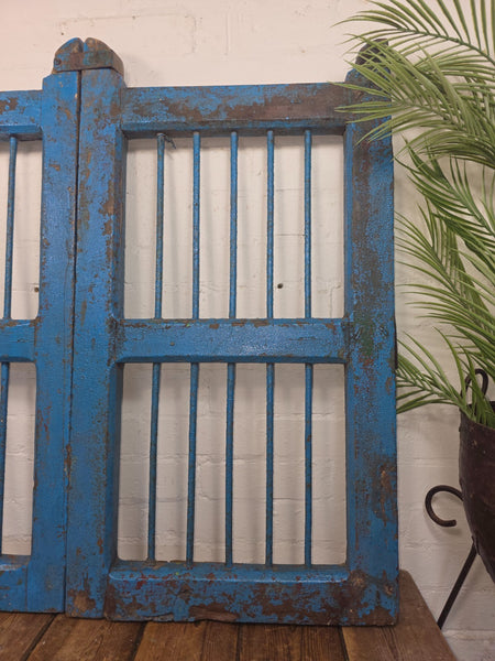 Old Pair Vintage Reclaimed Indian Wooden Iron Saloon Doors Shutters Garden Gates