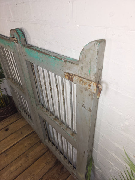 Old Pair Vintage Reclaimed Indian Wooden Iron Saloon Doors Shutters Garden Gates